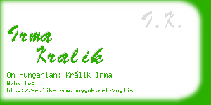 irma kralik business card