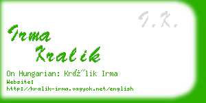 irma kralik business card